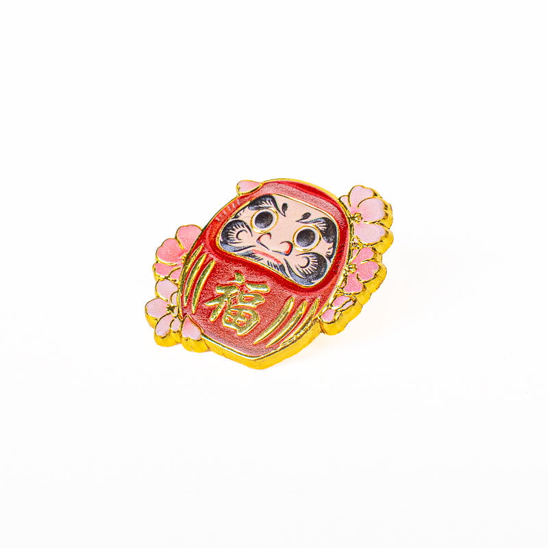 Pin’s Japonais en Métal Daruma et Sakura