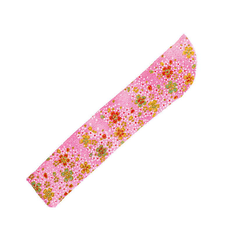 Pochette Éventail Tissu Yuzen Rose Fleuri