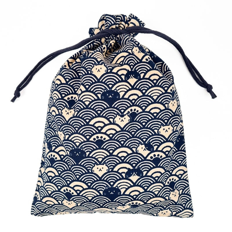 Pochette Japonaise Chat Seigaiha