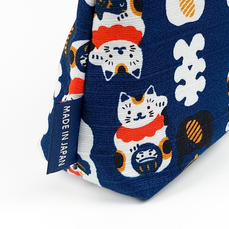 Pochette Japonaise Maneki Neko Bleu