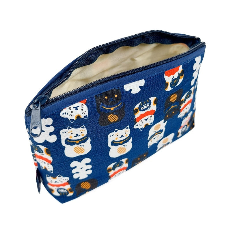 Pochette Japonaise Maneki Neko Bleu