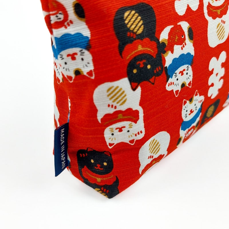 Pochette Japonaise Maneki Neko Rouge