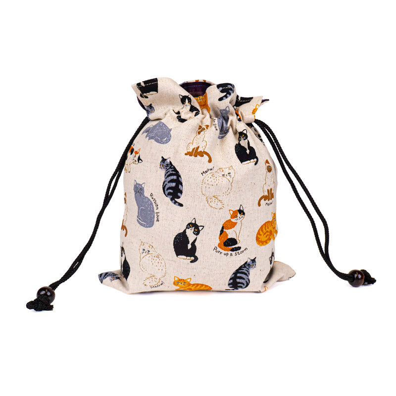 Pochette Tissu Japonais Motif Chats