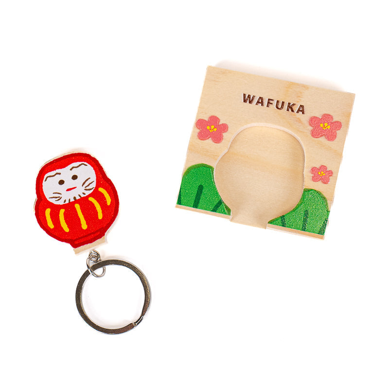 Porte-Clé Japonais en Cyprès Daruma