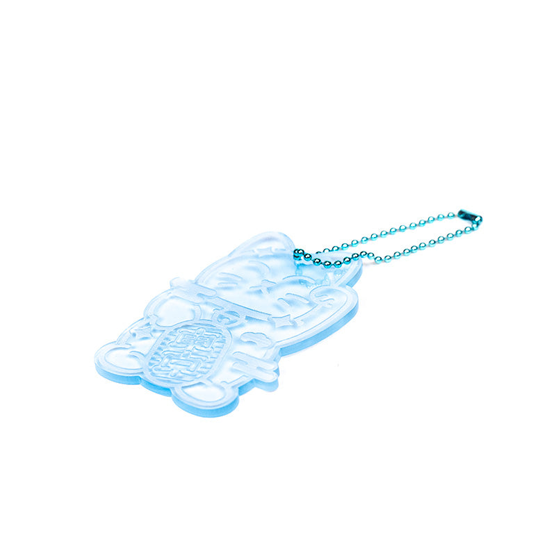 Porte-Clé Maneki Neko Bleu Fluo