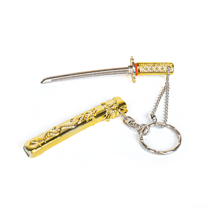 Porte-Clé Mini-Katana Dragon Doré