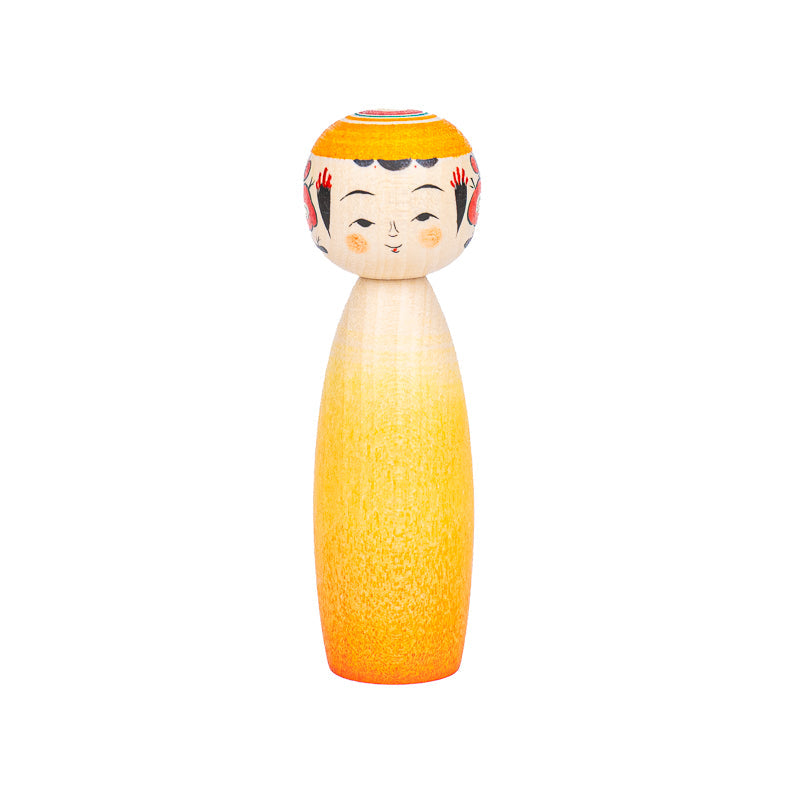 Poupée Japonaise Kokeshi Dégradé Daidai - 9 cm