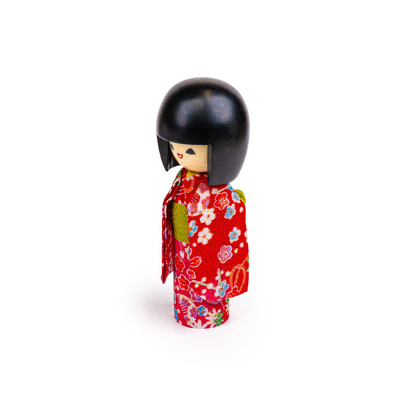 Poupée Japonaise Kokeshi Egao Rose