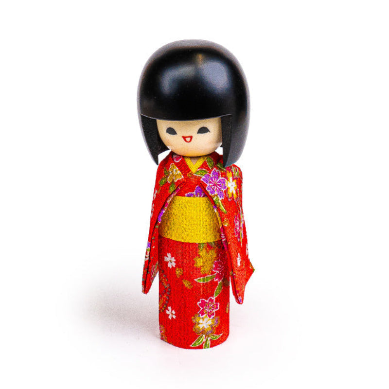 Poupée Japonaise Kokeshi Egao Rouge