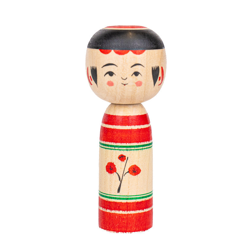 Poupée Japonaise Kokeshi Umeko Fleur de Prunier - 7,5 cm