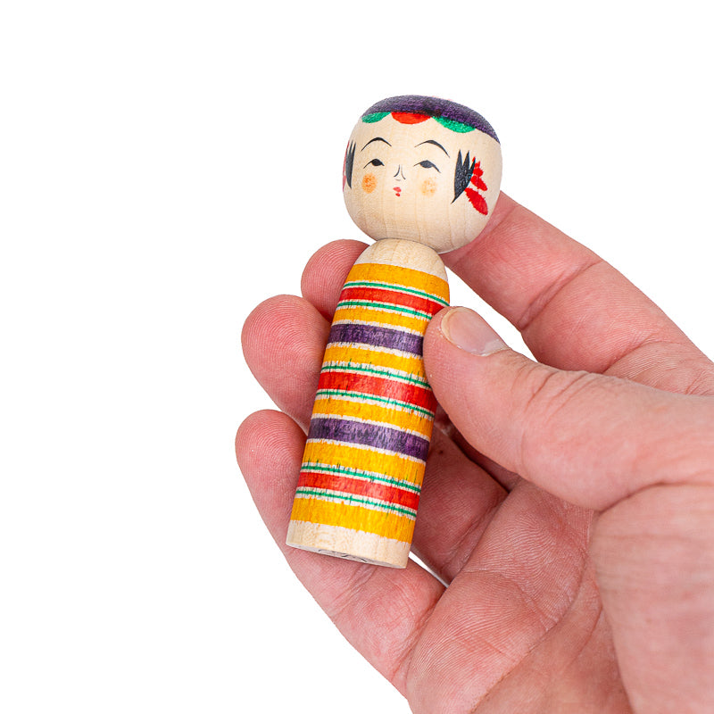 Poupée Japonaise Kokeshi Yajiro Rokuro - 8,5 cm