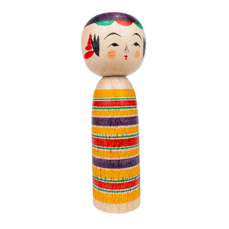 Poupée Japonaise Kokeshi Yajiro Rokuro - 8,5 cm