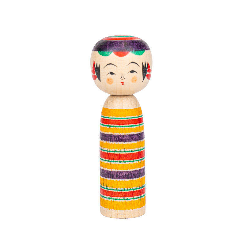 Poupée Japonaise Kokeshi Yajiro Rokuro - 8,5 cm