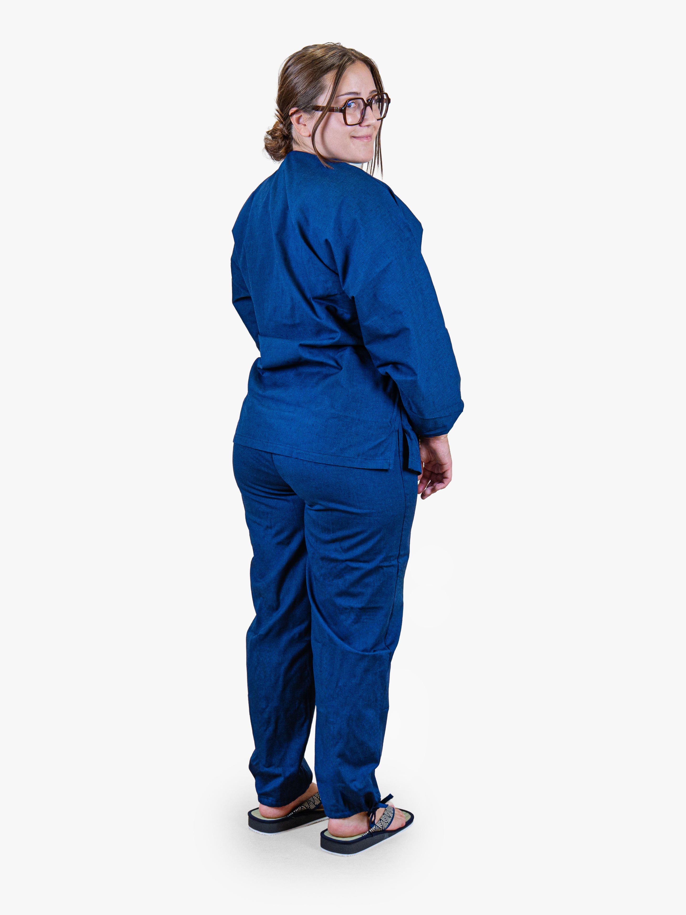 Pyjama Japonais Femme Samue Bleu Marine