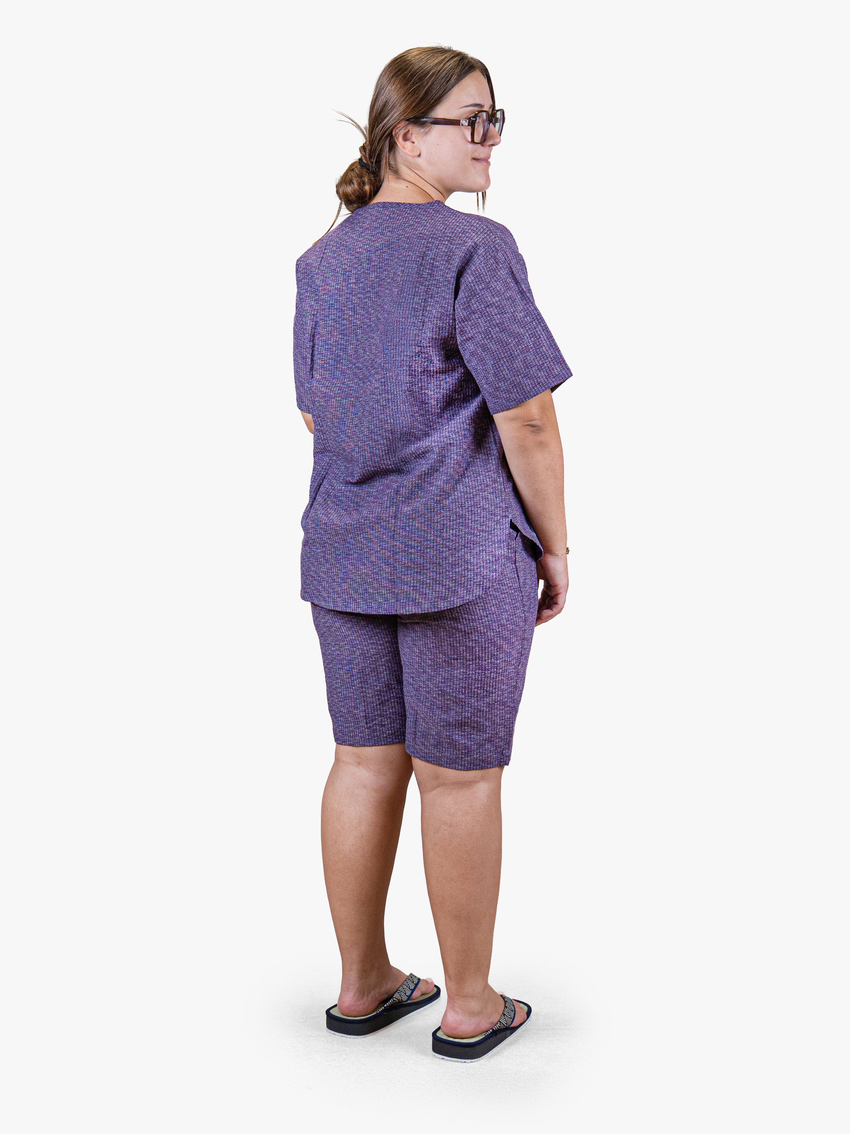 Pyjama Japonais Femme Type Jinbei Violet
