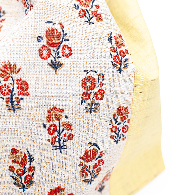 Sac Kinchaku Japonais en Lin Tissé Main Sarasa