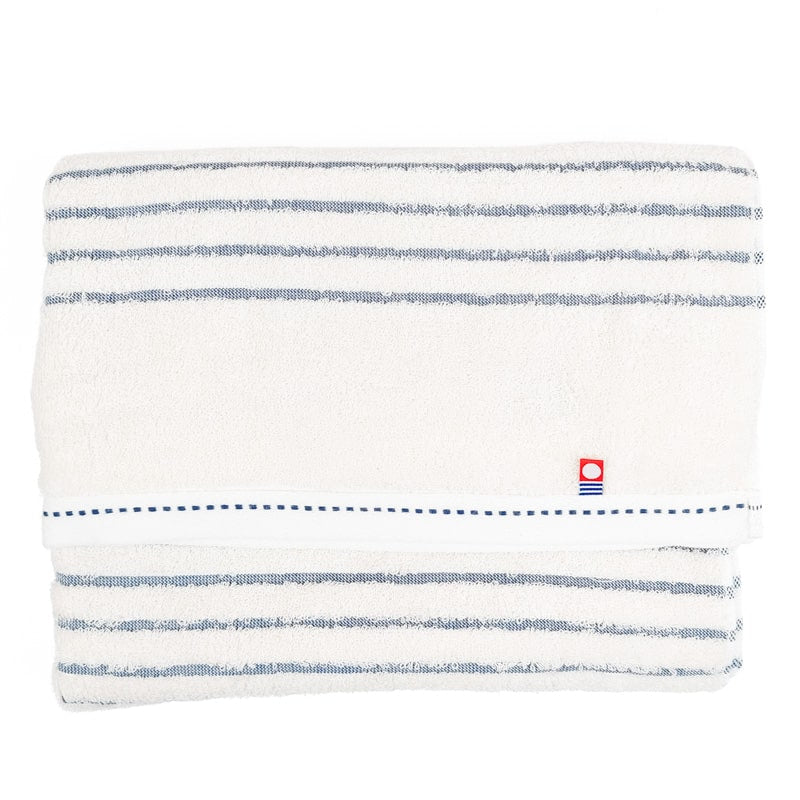 Serviette de Bain Japonaise Rayée Bleue