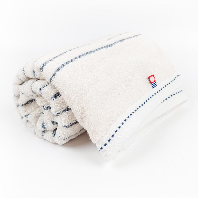 Serviette de Bain Japonaise Rayée Bleue