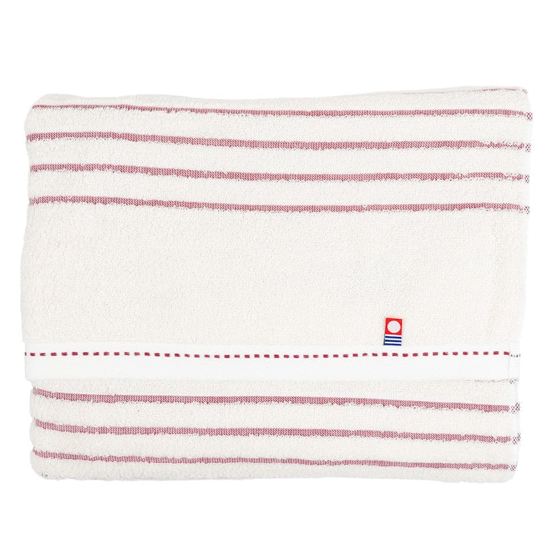 Serviette de Bain Japonaise Rayée Rouge