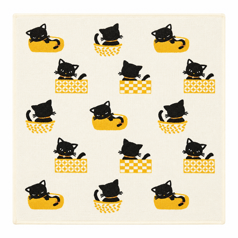 Serviette Japonaise Chat Noir