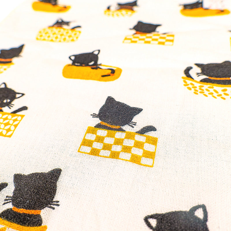 Serviette Japonaise Chat Noir