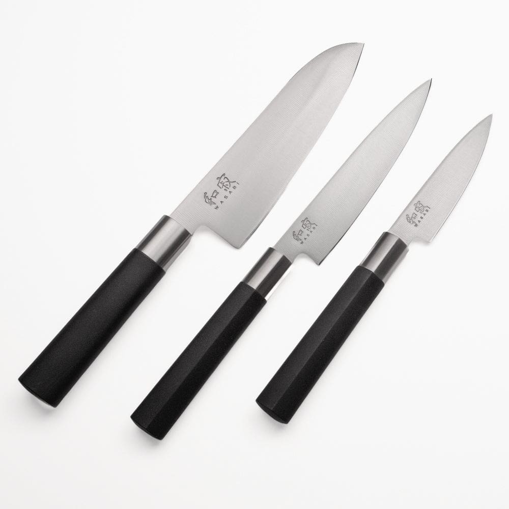 Set 3 Couteaux Japonais KAI Wasabi Black