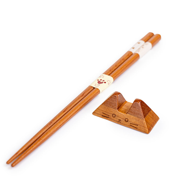 Set Baguettes Japonaises & Repose-Baguettes Chat