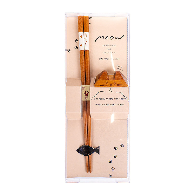 Set Baguettes Japonaises & Repose-Baguettes Chat
