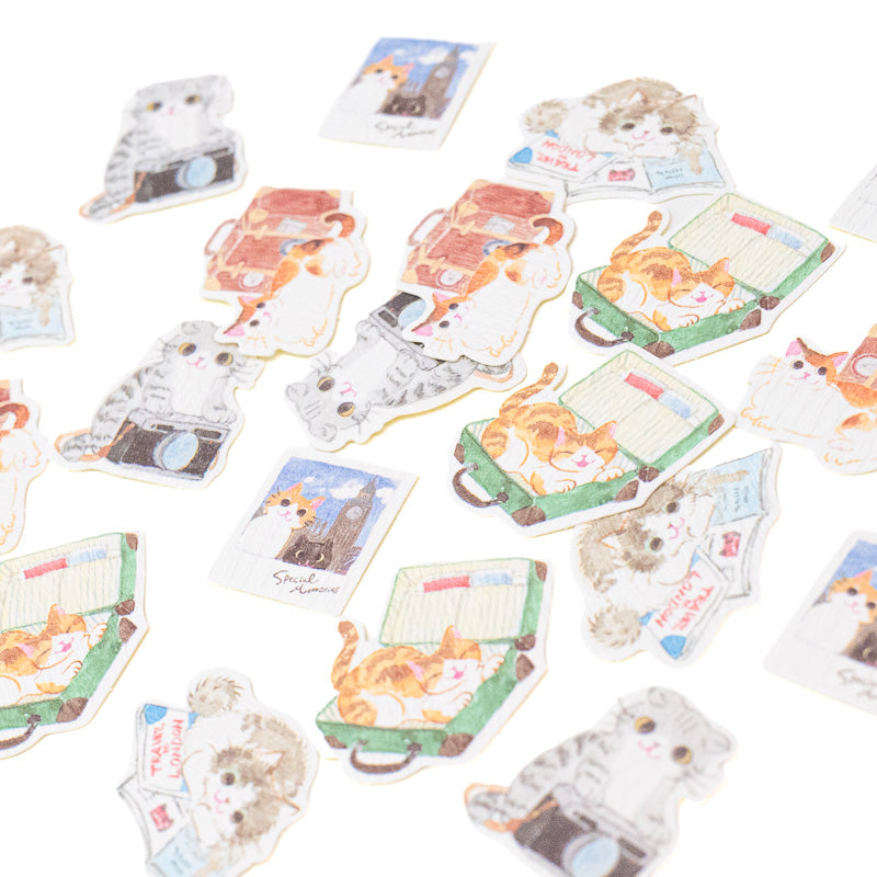 Stickers Japonais Chats en Voyage