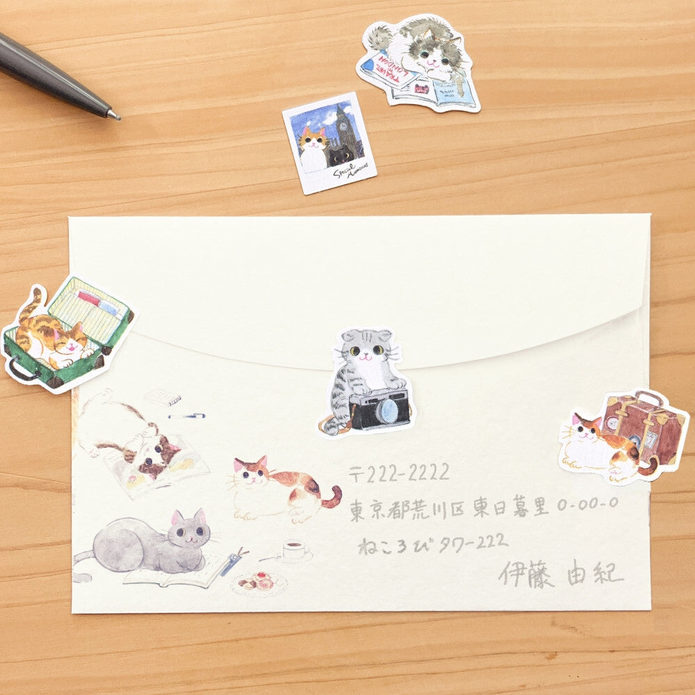 Stickers Japonais Chats en Voyage
