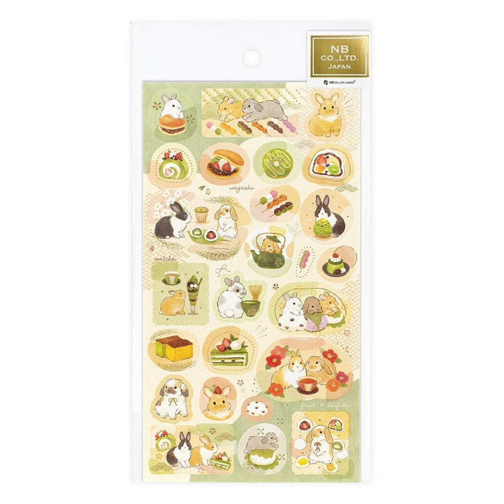 Stickers Japonais Lapins et Wagashi