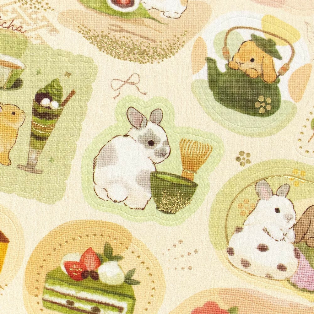 Stickers Japonais Lapins et Wagashi