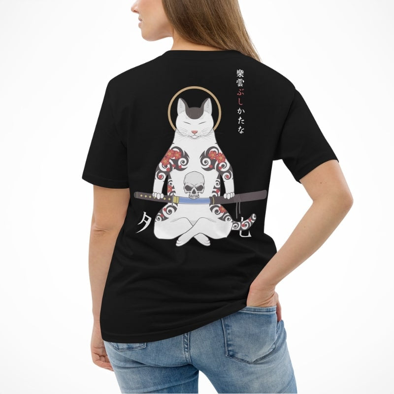 T-shirt Japonais Chat Samouraï