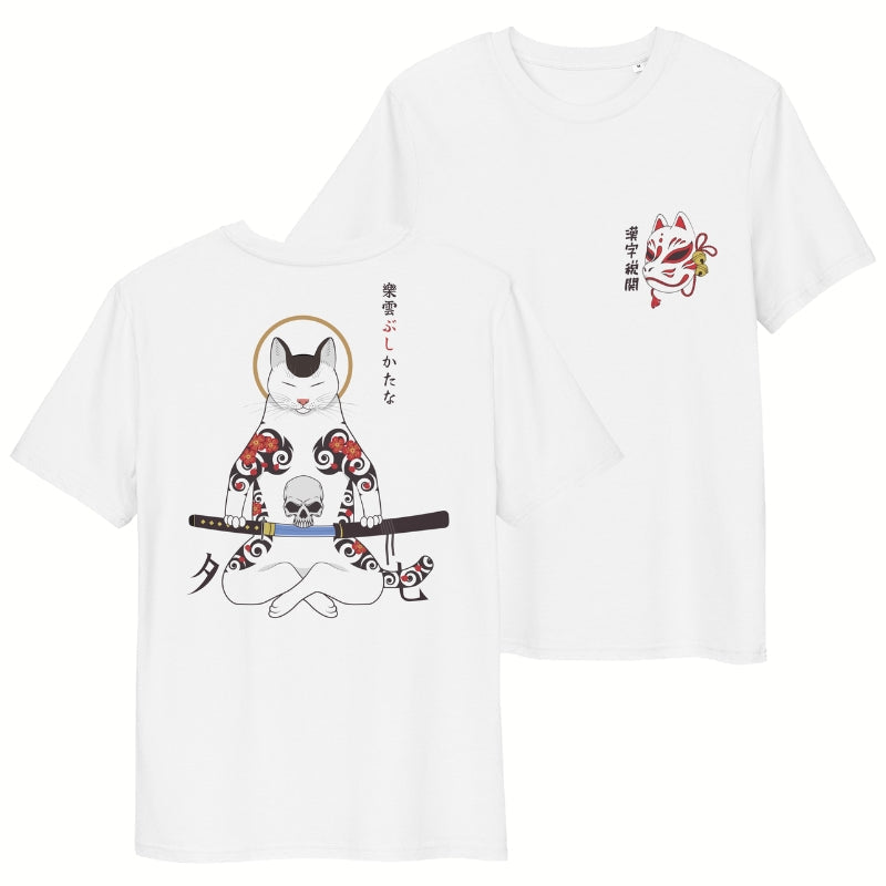 T-shirt Japonais Chat Samouraï