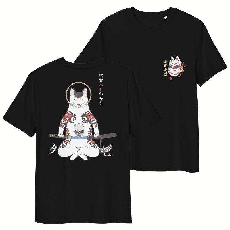 T-shirt Japonais Chat Samouraï