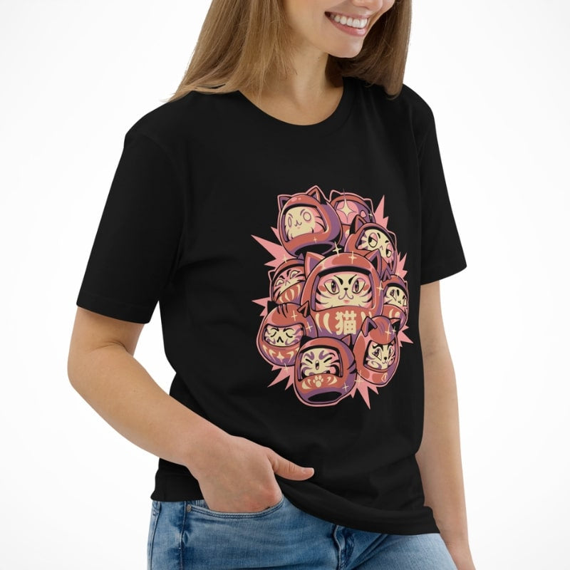 T-shirt Japonais Daruma Cat