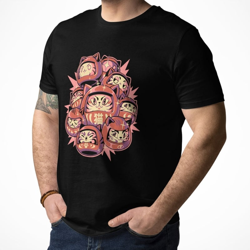 T-shirt Japonais Daruma Cat