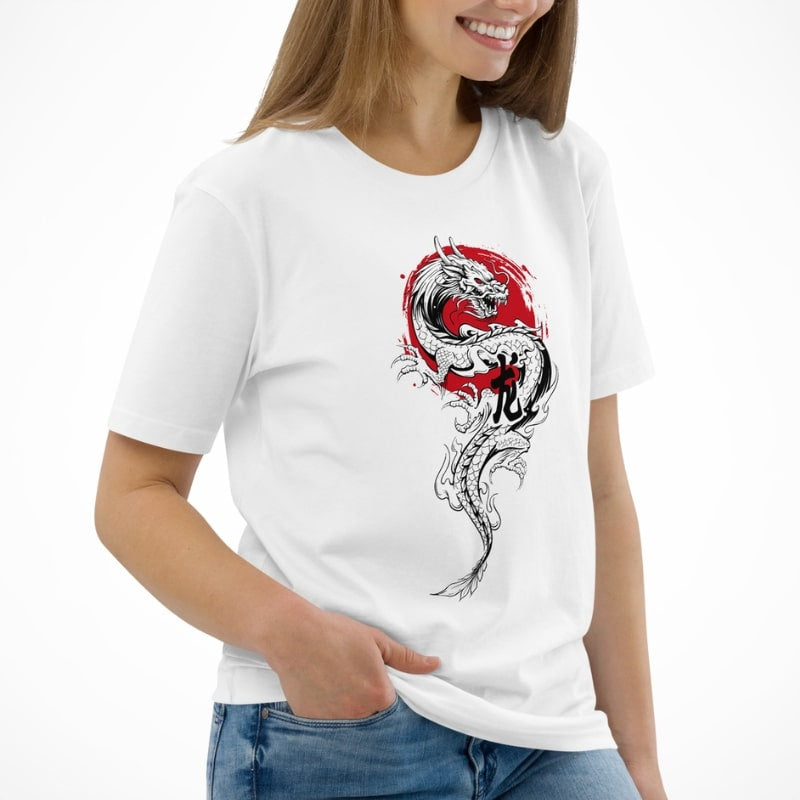 T-shirt Japonais Dragon & Soleil