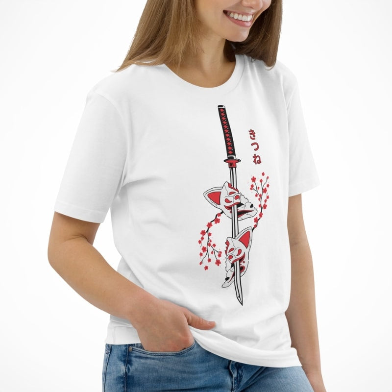 T-shirt Japonais Kitsune Sakura