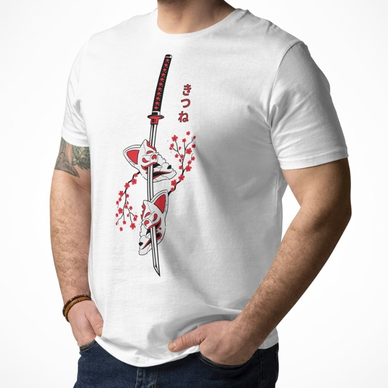 T-shirt Japonais Kitsune Sakura