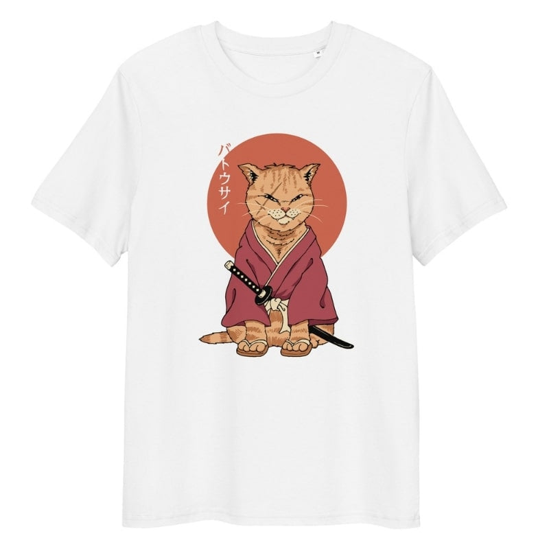 T-shirt Japonais Neko Battôsaï - S / Blanc