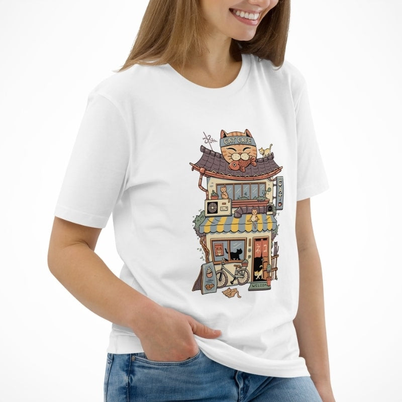 T-shirt Japonais Neko Café