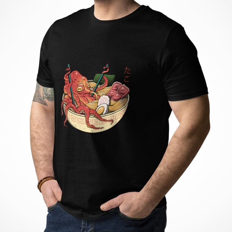 T-shirt Japonais Octopus Ramen