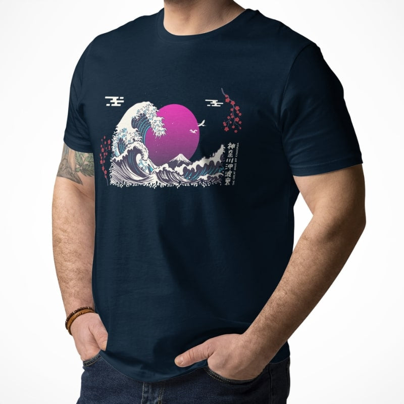 T-shirt Japonais Purple Wave