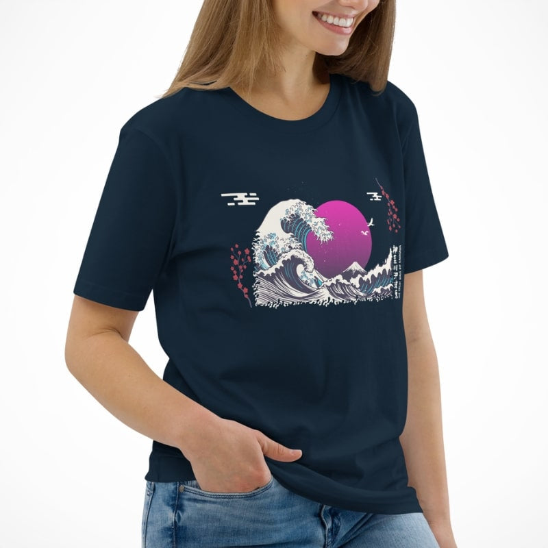 T-shirt Japonais Purple Wave