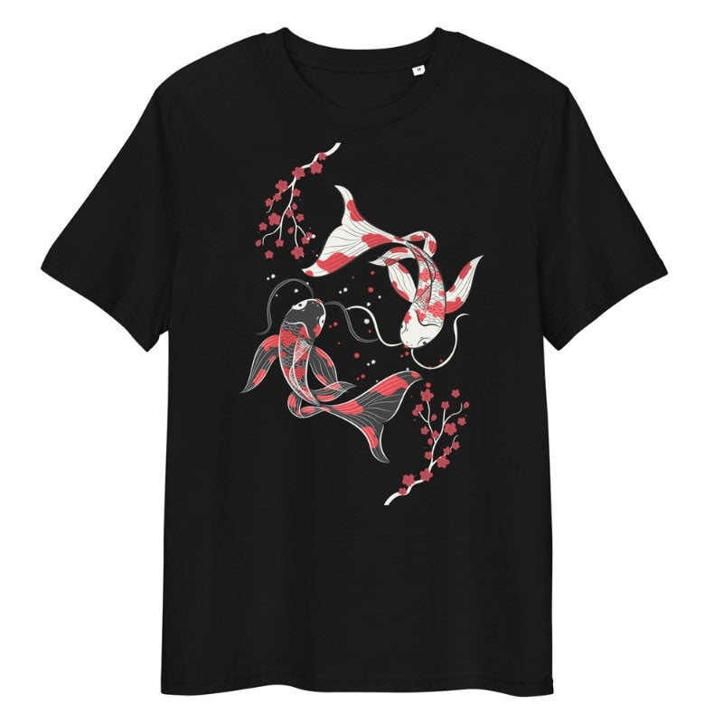 T-shirt Japonais Sakura Koï - S / Noir