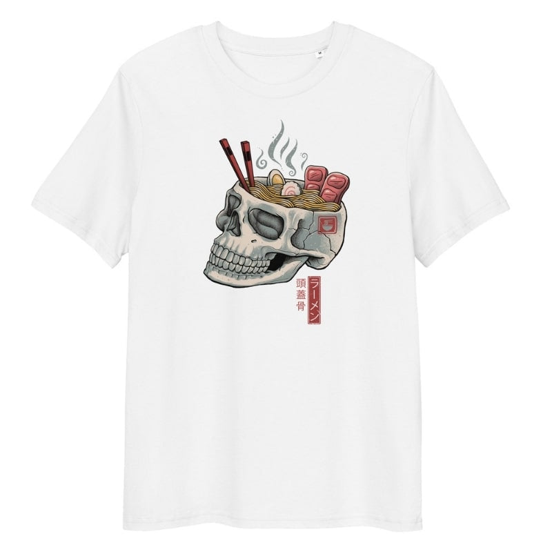 T-shirt Japonais Skull Ramen - S / Blanc