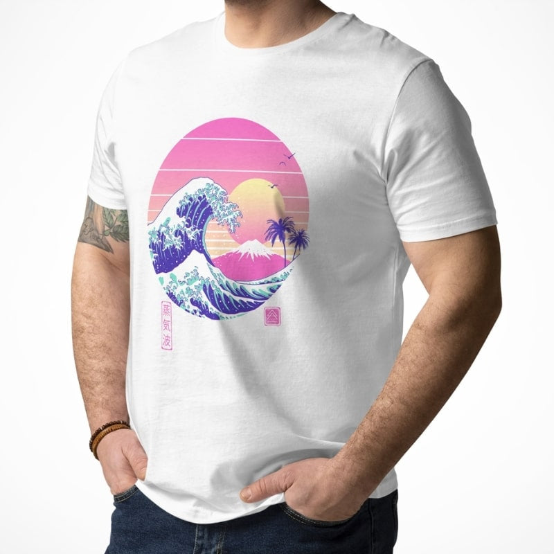 T-shirt Japonais The Great VaporWave