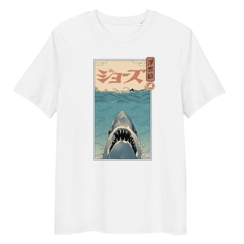 T-shirt Japonais Ukiyo-e Attaque de Requin - S