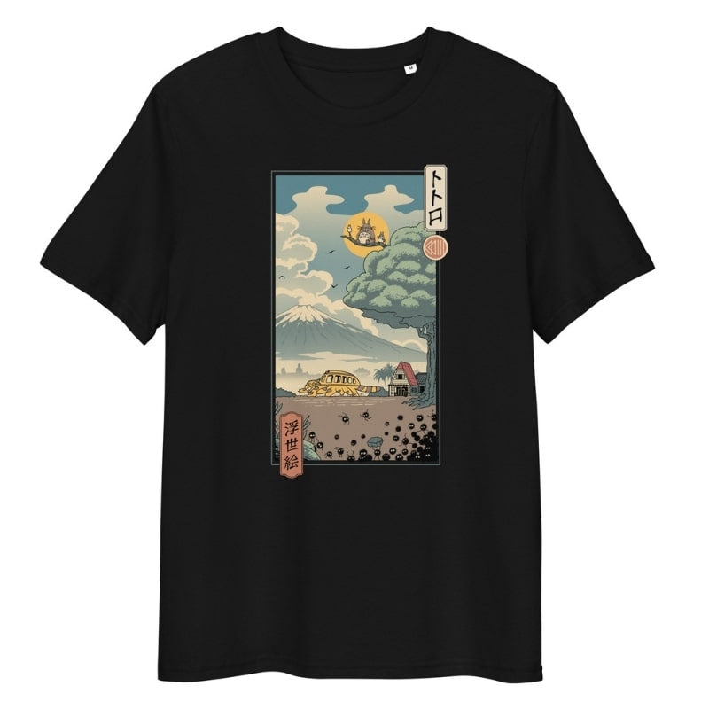 T-shirt Japonais Ukiyo-e Gardiens de la Forêt - S / Noir